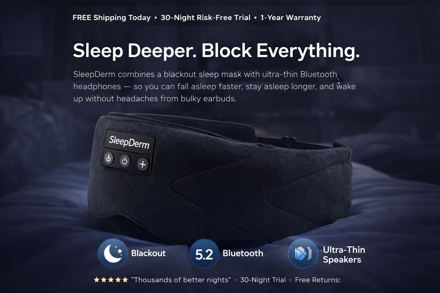SleepDerm Eclipse Bluetooth Sleep Mask