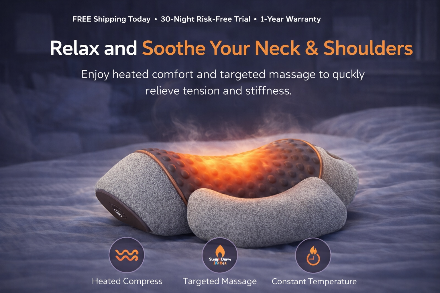 SleepDerm™ NeckRestore Heated Support Pillow