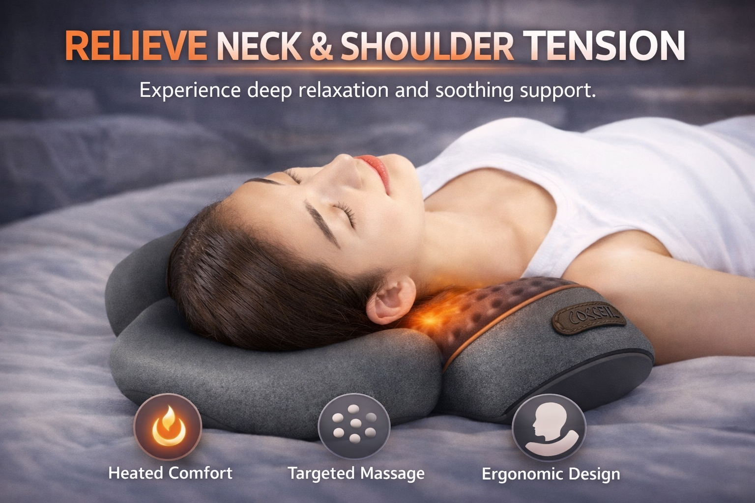 SleepDerm™ NeckRestore Heated Support Pillow